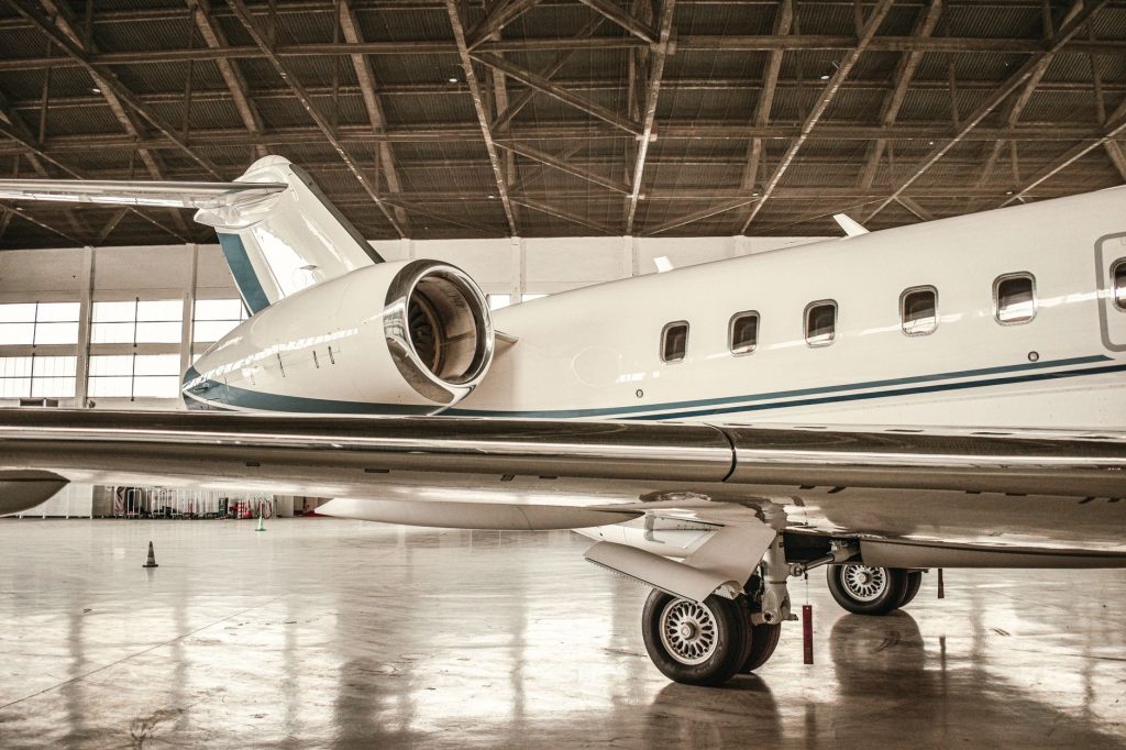 plane in hangar